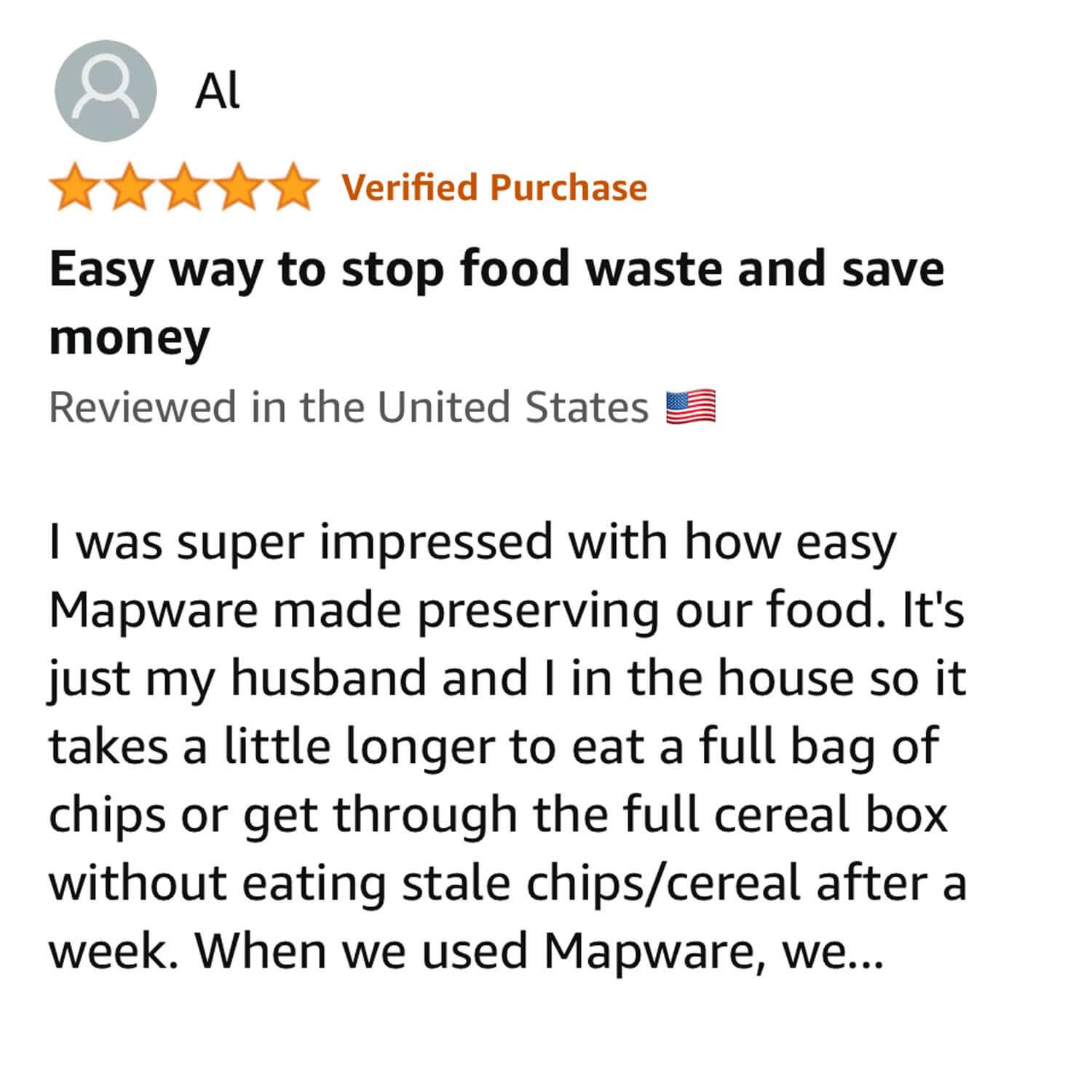 Actual Amazon Review for MAPWARE